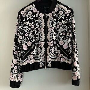 Gorgeous Needle & Thread hand embroidered bomber jacket